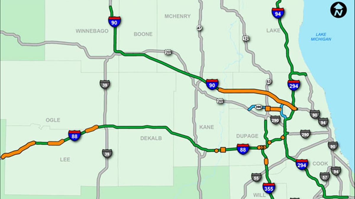 ਸ਼ਿਕਾਗੋ tollway ਨਕਸ਼ਾ