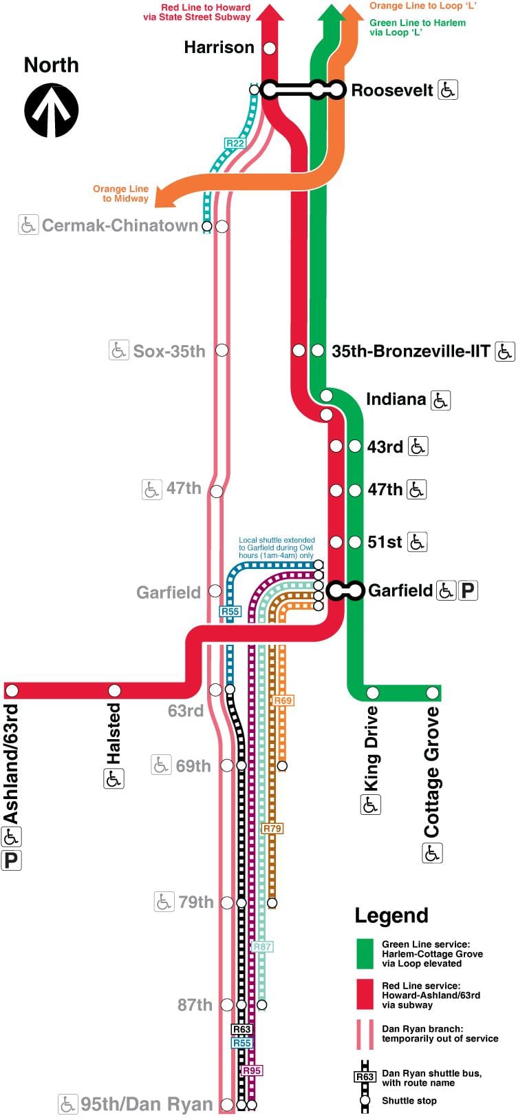 ਸ਼ਿਕਾਗੋ cta ਨੂੰ red ਲਾਈਨ ਦਾ ਨਕਸ਼ਾ